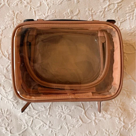 Calpak Small Clear Cosmetics Case in Caramel - Picture 2 of 16